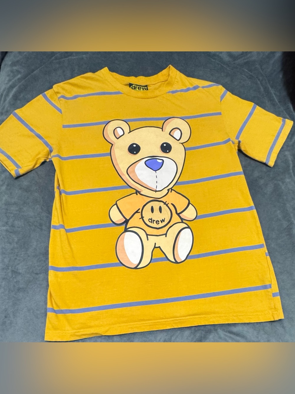 Drew House Theodore Striped SS Yarn Dye Tee - Yellow XL (NWOT)